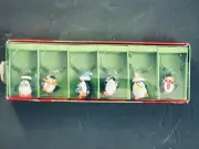 PIER 1 IMPORTS BLOWN GLASS PENGUIN DRINK WINE CHAMPAGNE CHARMS SET OF 6