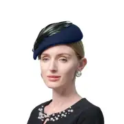 Womens Wool Felt Pillbox Hats Vintage Fascinators for Women Tea Party Hats 19...