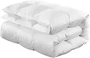 Giselle Bedding Goose Quilt Down, 700gsm Queen Quilts Winter Blanket Duvet Comforter Feather Home Bedroom Bed Travel, Lightweight Breathable Soft Cotton Cover Baffle Construction White