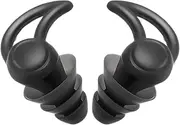 EZONEDEAL Ear Plugs For Noise Reduction, Super Soft, Reusable Hearing Protection In Flexible Silicone For Sleep, Concerts, Focus, Travel, Work, Loop Earplugs For Ear Protection (Black, One Size)