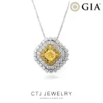 【CTJ】GIA 1克拉 FANCY YELLOW 18K金 黃彩鑽石項鍊