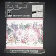 Vintage Lady Pepperell Pre-Pasted Wallpaper Border 5 yards Sunworthy Floral Pink