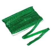 14 Yards Sequins Trim Ribbon 0.6 Inch Ribbon for Crafts Sewing Clothes, Green
