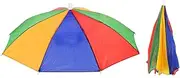uxcell Umbrella Hat, 2 Pack 20 Inch Folding Sun Rain Cap Hands Free Fishing Umbrella Hat for Golf Fishing Camping Outdoor, Watermelon Color