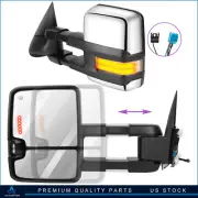 ? Chrome Power Heated Dynamic LED Signal Towing Mirrors For 2003-07 Chevy GMC