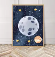 [Namly Design] Space Moon and Stars Poster
