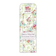 Trimcraft - Deco Mache Paper 10.25 Inch X14.75 Inch 3 Pack - Red & Blue Flowers*