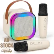 Lyiazsoy Portable Karaoke Machine with 2 Wireless Microphone Bluetooth Speaker