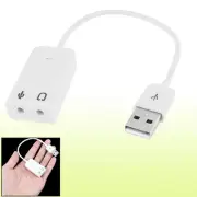 7.1 Channel USB 2.0 3D Sound Card Audio Adapter Adaptor Cable White