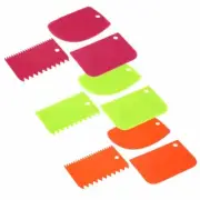 3Pcs Plastic Icing Fondant Pizza Dough Cake Scraper Cutter Plain Smooth Jagged
