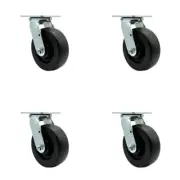 6 Inch Polyolefin Wheel Swivel Caster Set with Ball Bearing Service Caster Brand