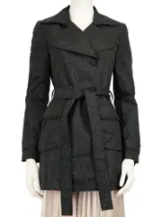 CLASS Roberto Cavalli Leopard Print Belted Trench Coat