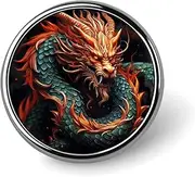 [FZMVSQH] Chinese Dragon Printed Round Button Pin Badges Metal Pinback Buttons 1 Inch Pins for Hat Shirt Clothing Bags Decoration, Circular, Aluminum, Circular, Aluminum