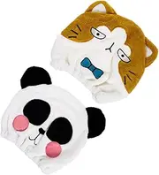 minkissy 1set Embroidered Patch Dry Hair Quick Dry Bath Towels Washcloths Fluffy Hats Shower Cap for Blow Dryer Oversized Bath Towels Towels for Body Bath Caps Coral Fleece 2pcs