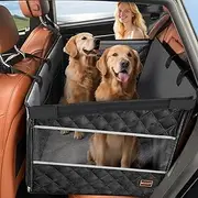 MIXJOY XL Dog Car Seat for Large Medium Dogs, Back Seat Extender for Pets, Waterproof Pet Carseat for Medium Sized Dog, Hammock for Pet, with Storage Pocket for Cars/SUV/Truck(XL)