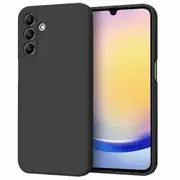 For Samsung Galaxy A35 5G Silicone Silky Soft Case with Microfiber TPU Ultra Slim Anti Scratch Shockproof Cover (Black)