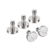 1/4" Mounting Screw Adapter Slotted 0.16" for Camera Tripod Alloy Steel 5Pcs