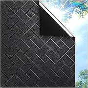 Coavas Blackout Window Film, 100% Sun Blocking & Darkening Privacy Static Cling Film, No Glue Anti-Glare Removable Cover for Bedroom, Living Room, Heat & UV Rejection, 23.6 x 78.7 inches
