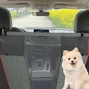 GLIDESMOOTH Dog Car Net Barrier, Black Mesh Separator, Easy Install, Back Seat Barrier for Dogs, SUVs Trucks