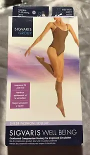 New Sigvaris WellBeing Knee High Hosiery Compression Socks Taupe 15-20mmHg SizeB