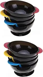 VICASKY 2sets Hair Dye Mixing Bowls with Suction Cup Base Hair Tinting Bowls for Color Mixing Durable for Stylists 4pcs*2