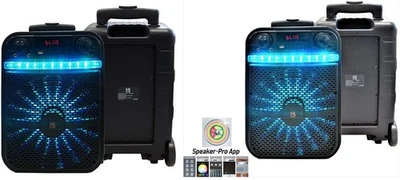 Pair of MR DJ AXL 10" Bluetooth Portable Speaker Bluetooth Rechargeable Battery