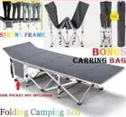 190cm Portable Stretcher Single Foldable Folding Bed+Mattress Recliner Camping