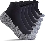 Begrily Cotton Socks for Men Low Cut, Max Cushion Thick Athletic Ankle Mens Sock for Hiking Running Sport Work 6 Pack