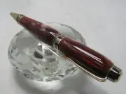 GORGEOUS HIGH QUALITY HANDMADE CIGAR ELITE DARK RED/WHITE PEARL ACRYLIC TWIST BP