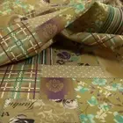 10 Metres Of Striped Floral Patchwork Pattern Gold Purple New Upholstery Fabric