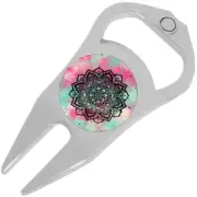 Mandala Golf Ball Marker Divot Repair Tool Bottle Opener