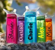 x2 Water Bottle STICKERS NAME LABELS Personalised Kids School Lunch Box Drink