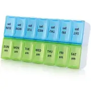 Weekly Pill Organizer 7 Days 2 Times A Day AM/PM Pill Box