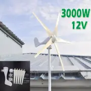3KW Wind Turbine Generator Kit DC 12V Motor Charge Controller DIY Windmill Power