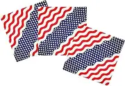 [VERICONIC] Patriotic Bandannas 3-Pack – Stars & Stripes American Flag Design – Made in the USA – 22" Cotton Squares for Memorial Day, Fourth of July, Parades, Crafts, and Everyday Style, Red, White, Blue
