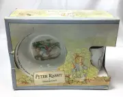 1991 Peter Rabbit 3 Piece Set Mug, Plate, Oatmeal Bowl. Made In England Vintage