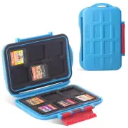 New! Blue Lynca Hard Shell Shockproof Game Storage Case For Switch Games (B22)