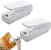 2 Pack Mini Portable Handheld Heat Vacuum Sealer Bag Sealer Mini Sealing Machine Hand Pressure Heat Sealing Machine Handheld Plastic Bag Sealer(White)