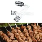 10x Stainless Steel Barbecue Skewers, Flat BBQ Needle