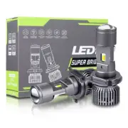 2X H4 9003 100W Mini Bi-LED Projector Lens Headlight Globe Bulbs Hi/Lo Retrofit