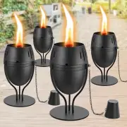 4 Pack Metal Table Top Torches 14 oz Citronella Torches for Outside Refillable