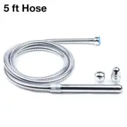 5 Ft Hose Metal Shower Enema Set with 3 Nozzles for Colon Cleansing
