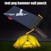 (blue)Tent Camping Tent Peg Hammer Nail Pouch Black Peg Nails Stake Bag MU