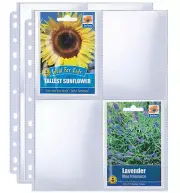 30 pages 4 Pocket Seed Storage Organizer Sleeves Garden Seed Sleeves
