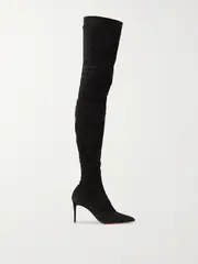 [Christian Louboutin] Christian Louboutin - Kate Botta 85 Suede Over-the-knee Boots - Black - IT36 IT 36 Black
