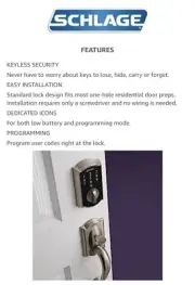 NIB - SCHLAGE Keyless Touchscreen Deadbolt BE375 CAM 716