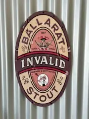 BALLARAT INVALID STOUT BEER OVAL METAL SIGN BALLARAT BERTIE QUALITY MADE