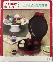 Holiday Time Non-Stick 7 Mini Cupcake Donut Muffin Maker Machine NEW