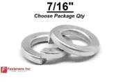 7/16" Zinc Plated Steel Low Carbon Standard Split Lock Washers (Pick Quantity)