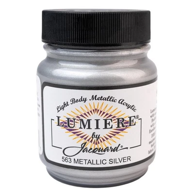 Jacquard Lumiere Metallic and Pearlescent Paint 2.25 Oz, 563 Metallic Silver